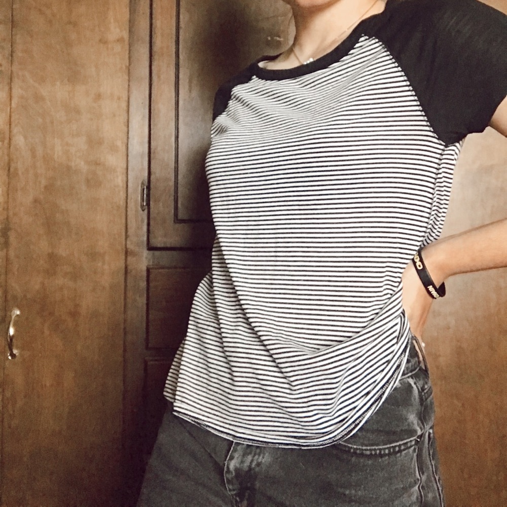 black and white stripe t-shirt